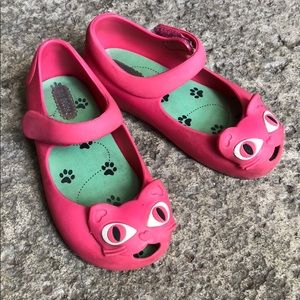 Mini Melissa Pink Kitty Mary Jane Flats